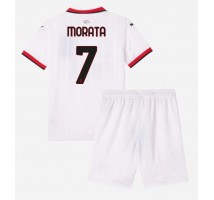 AC Milan Alvaro Morata #7 Koszulka Wyjazdowa dzieci 2024-25 Krótki Rękaw (+ krótkie spodenki)